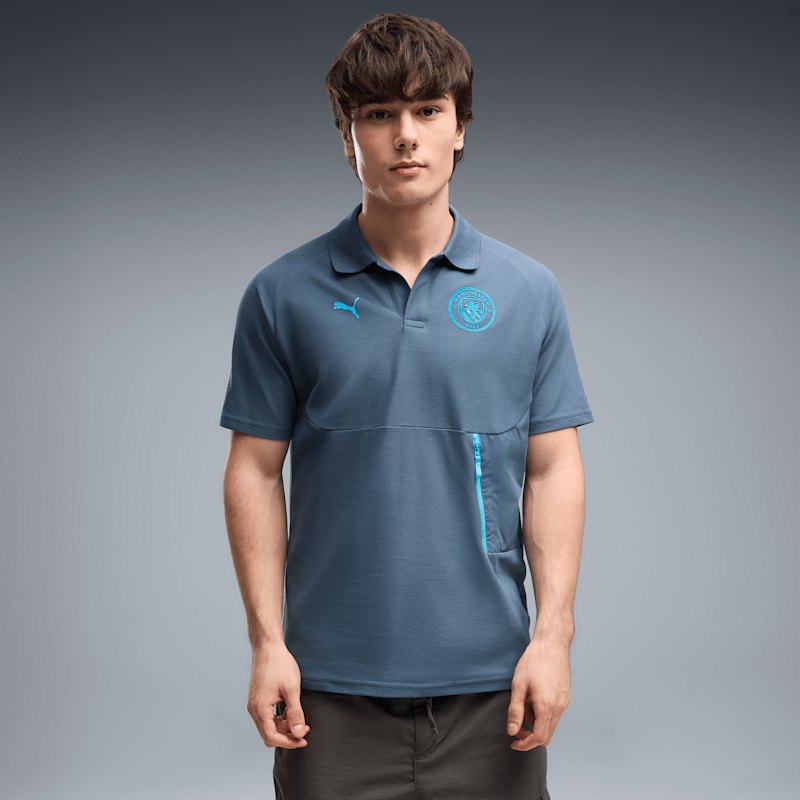 PUMA Football Manchester CITY PUMATECH Polo Tişört & Polo – ikinci el, Mavi, Çok İyi 3